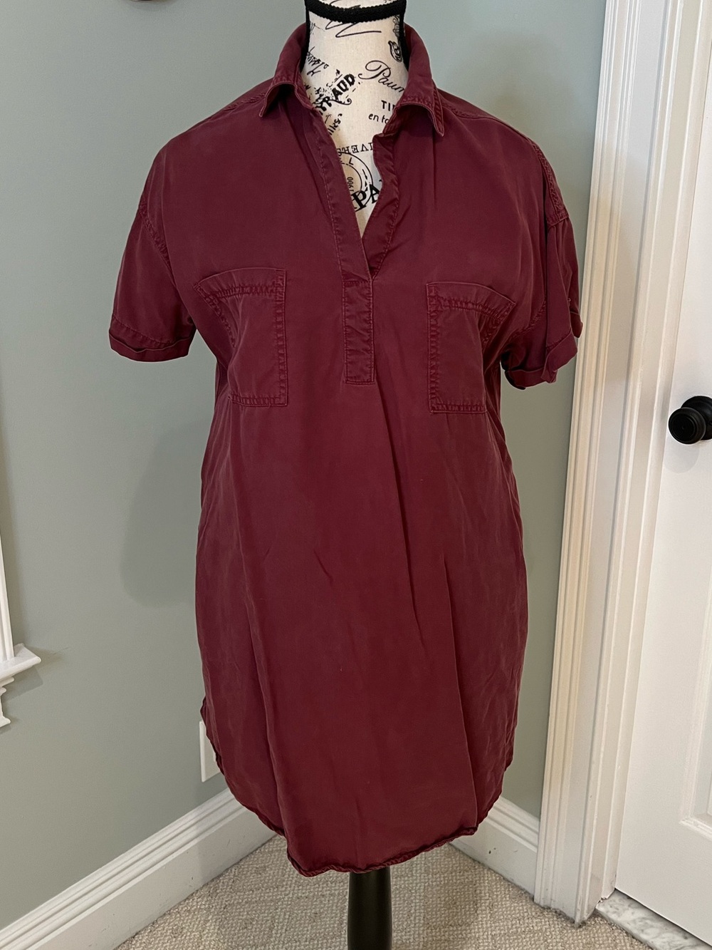 NWOT Universal Thread short sleeve utility shirt dress | SZ XS | V Neck |Pockets - Picture 10 of 13